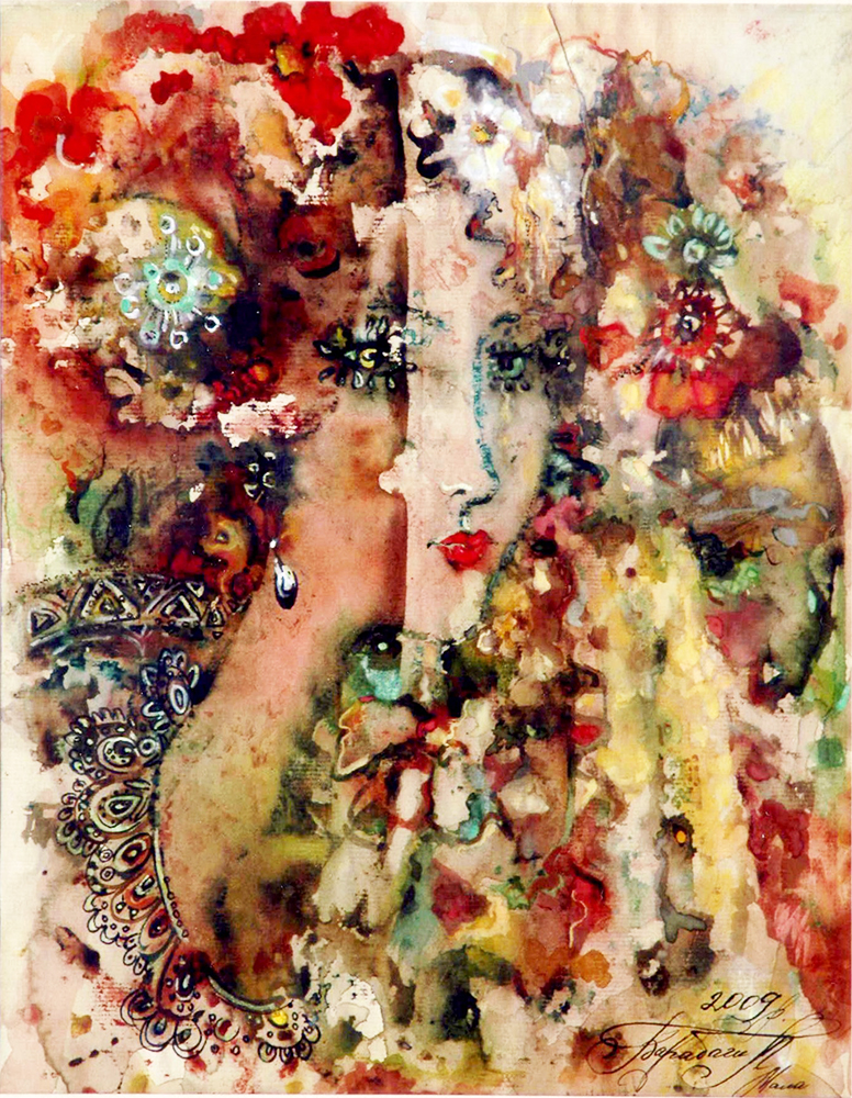 «Наречена». 2009. Папір, монотипія, акварель